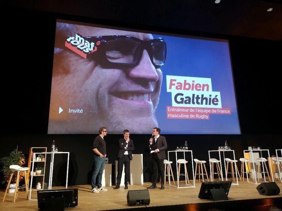 Interview de Fabien Galthié, entraîneur du XV de France, sur la scène de TOUS MAF